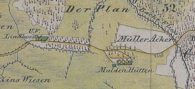 Eine detaillierte alte Karte einer Stadt mit zahlreichen Gebäuden, Straßen, Sehenswürdigkeiten und Texten, die Informationen über die Bevölkerung, Straßen und Sehenswürdigkeiten der Stadt liefern.