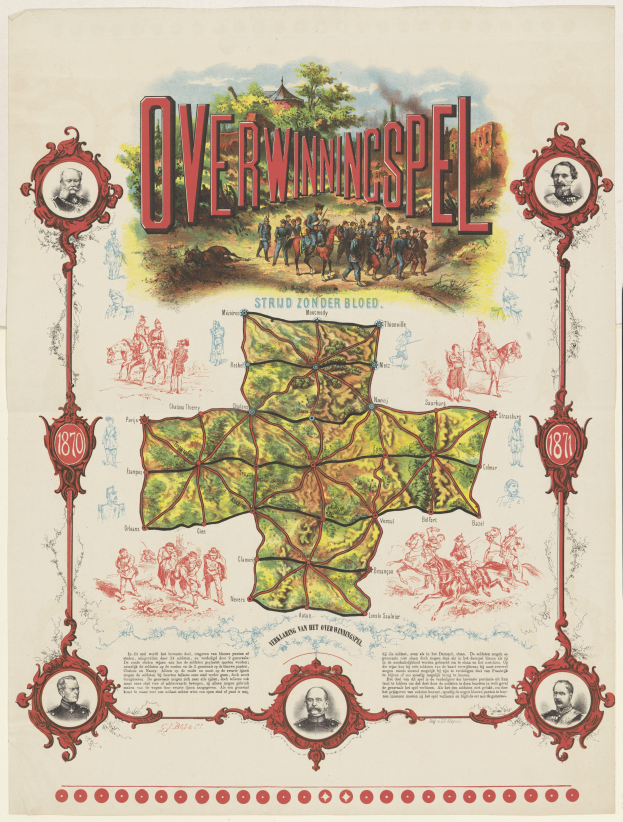 Ein farbenfrohes, detailliertes Stadtplan-Poster von Überwiningspel, Deutschland, mit lächelnden Menschen, Bäumen und klar beschrifteten Sehenswürdigkeiten.