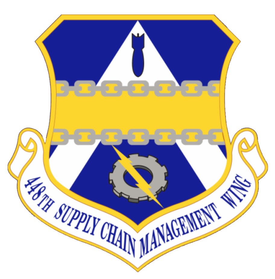 Logo des 48. Versorgungsgeschwader mit einem blauen Schild mit einem weißen Stern, einem weißen Banner mit der Aufschrift "Versorgungsgeschwader" in blau und dem Text "48. Versorgungsgeschwader" in fetter schwarzer Schrift.