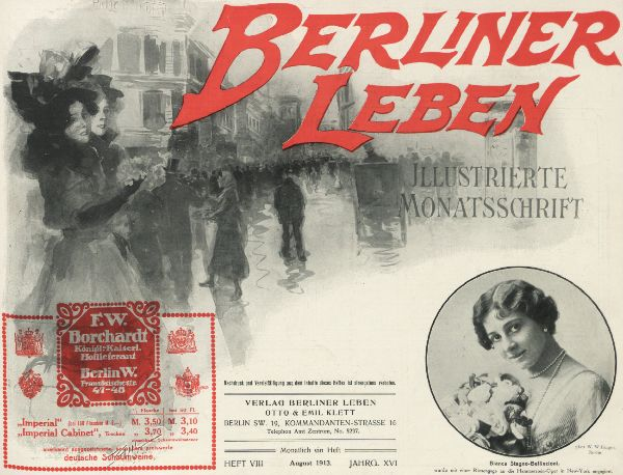 Eine Gruppe von Menschen vor einem Geb├Ąude auf einem Filmplakat f├╝r "Berliner Leben", mit Text, der den Film und seine Charaktere beschreibt.