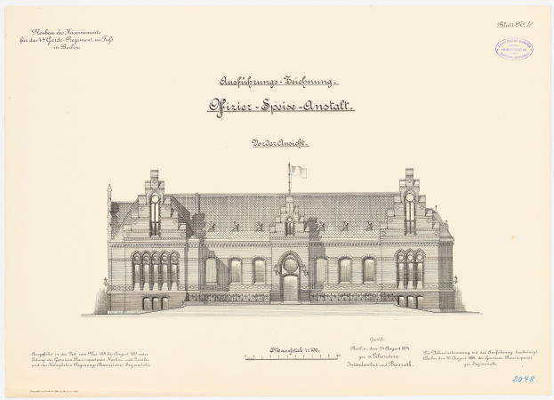 Schwarz-weiß-Zeichnung des Reichstagsgebäudes, des Hauptsaals des Deutschen Parlaments in Berlin, mit einer Flagge auf seinem Dach und Text darunter.