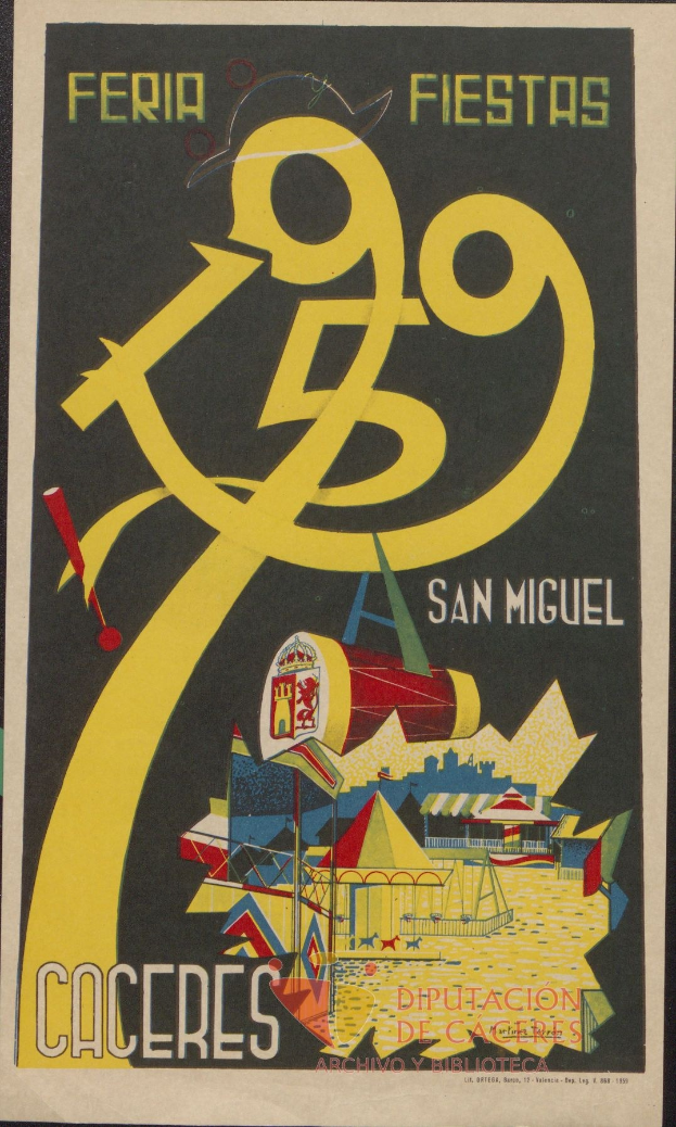 Plakat für ein Festival in San Miguel de Allende, Mexiko mit Text und Bildern