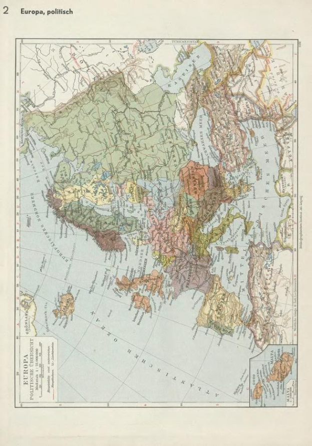 Altes 19. Jahrhundert Europa-Karte, die politische Teilung zeigt, auf Papier gedruckt mit Text oben und unten.